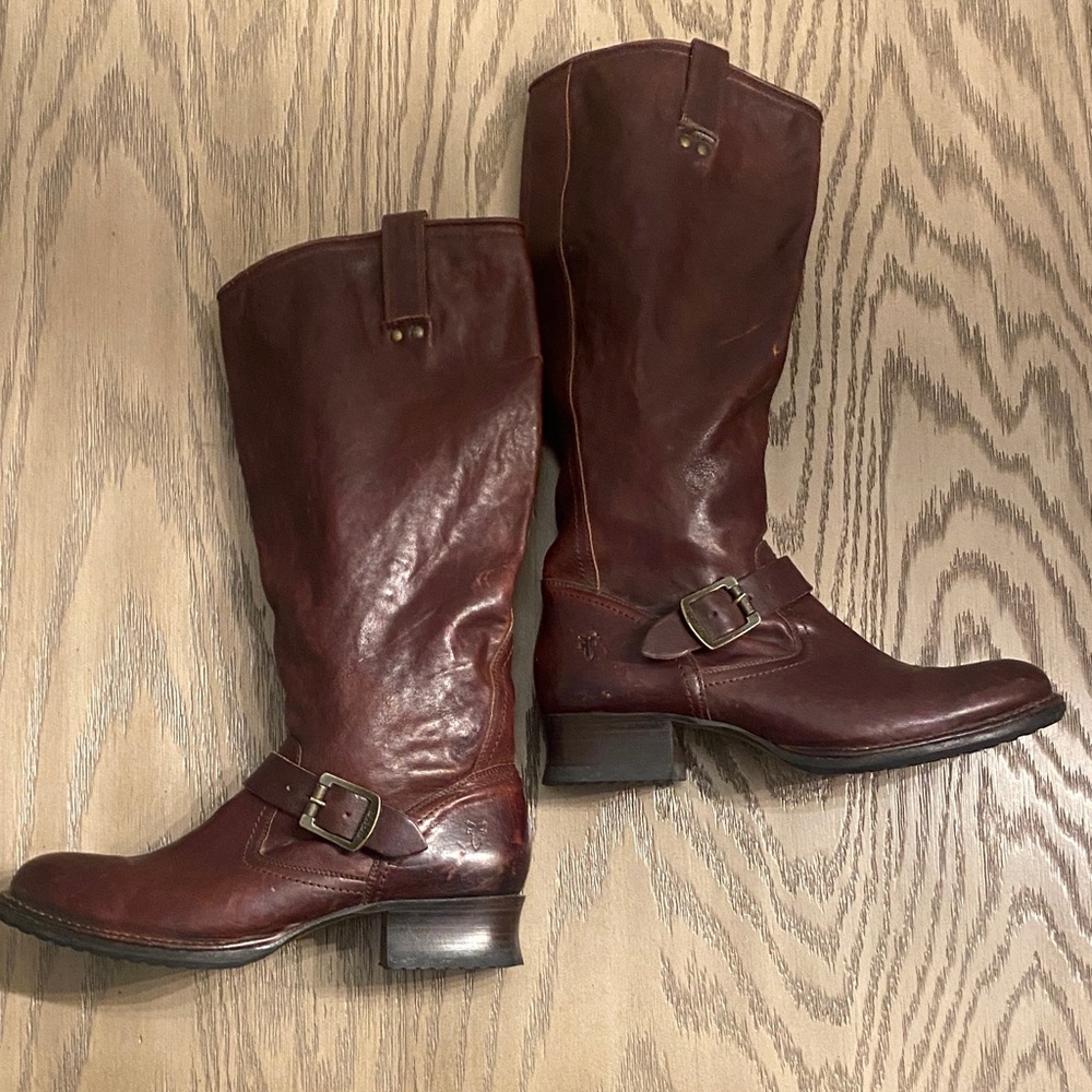 Frye Veronica Dark Brown Leather Boots Sz. 9.5 - Picture 6 of 17
